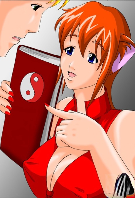 Foxy anime shemale fucks a cute blonde dude's ass and mouth on the desk