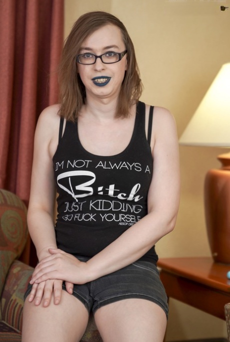 Curvy shemale Elsie Sommers shows off her big ass & her suckable dick