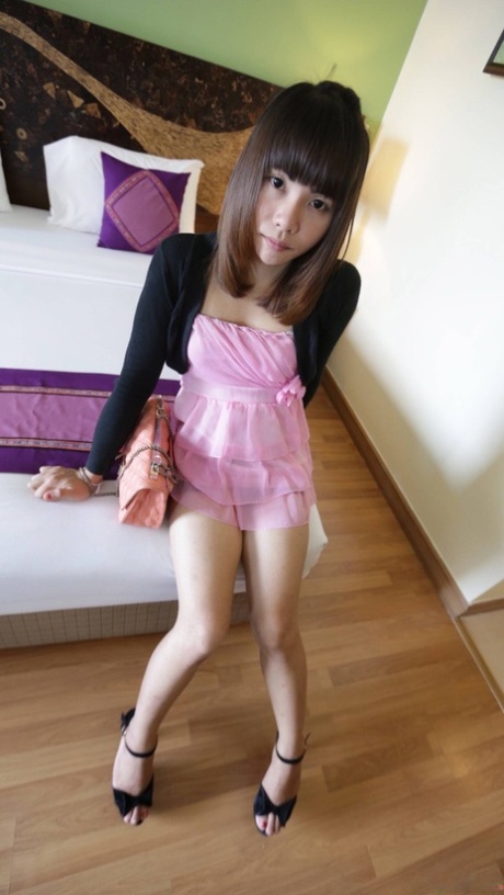 Gorgeous Asian shemale blows a dick and loses her virginity in POV